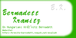 bernadett kranitz business card